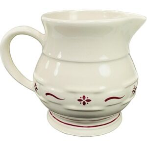 Longaberger Pottery JUICE PITCHER Woven Traditions Red 1 Quart 5.5"